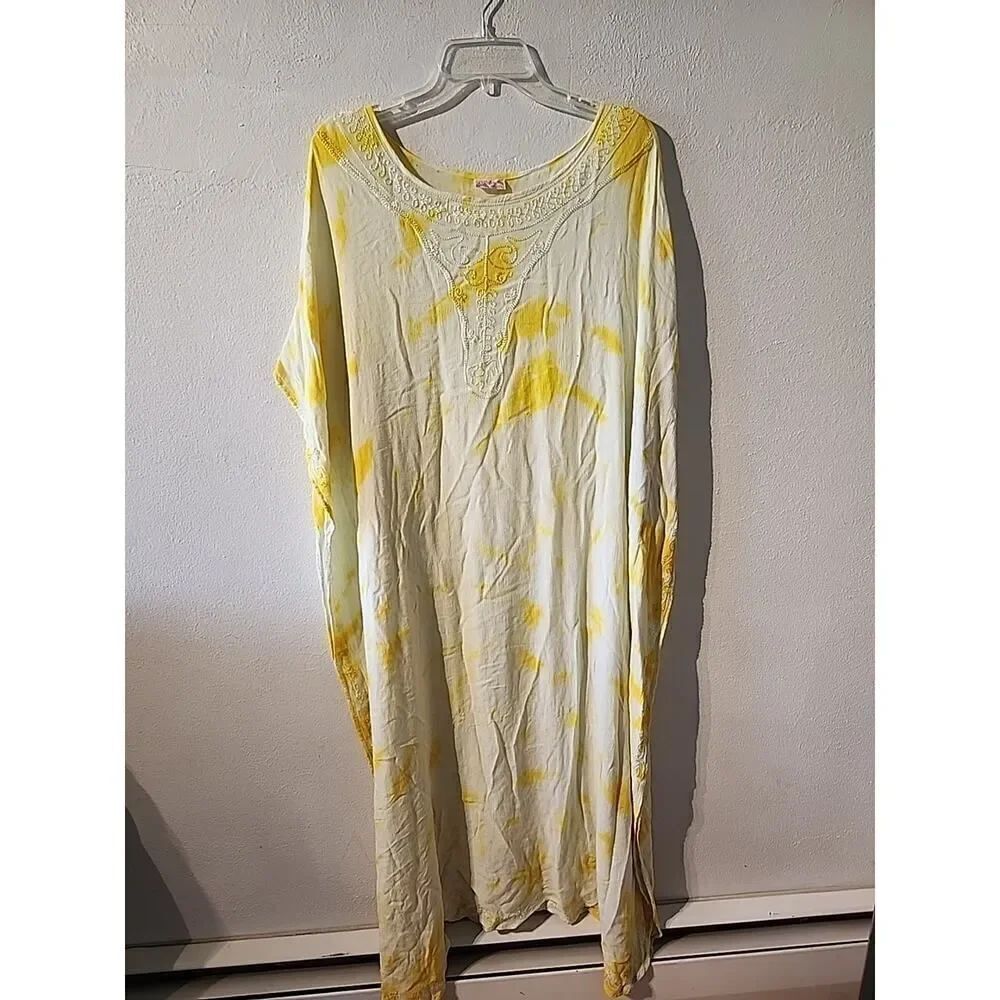 Dress Free Size One Size Hippie Boho Summer Pullover Bathing Suit Cover Yellow